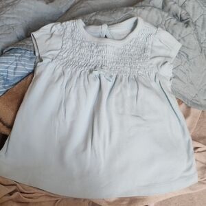Sz 12-18 Months Gymboree Light Aqua Smocked Baby Top